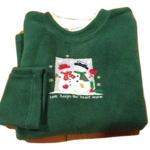Speculation green long sleeve Christmas fleece